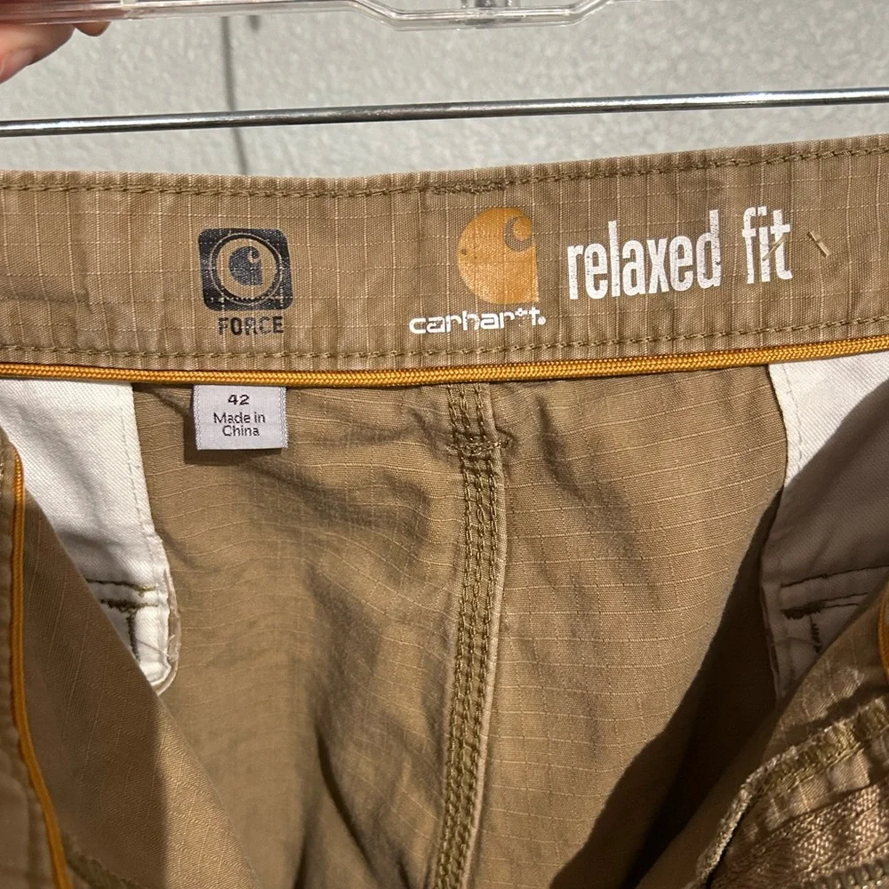 Carhartt Relaxed Fit Cargo Shorts Khaki Tan Size 42